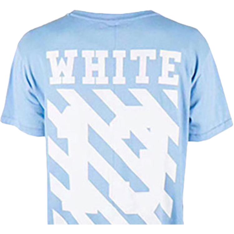 Off-White SS21 Virgil Abloh Religious Pattern Oil Painting T-Shirt Women Tops Blue OW-SS18-047