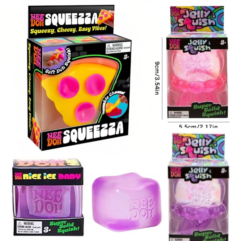 Schylling Nee Doh Nice Cube Sensory Squish Toy, Stress Relief Squeeze Fidget Toy, Ideal Birthday & Holiday Gift For All Ages