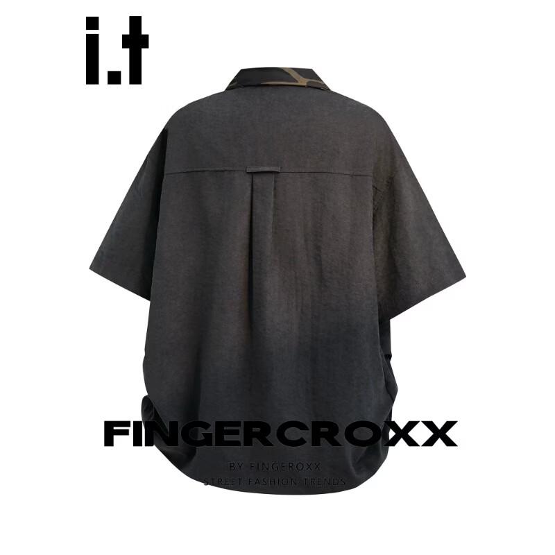 Fingercroxx IT Men's Japanese Casual Short Sleeve Shirt