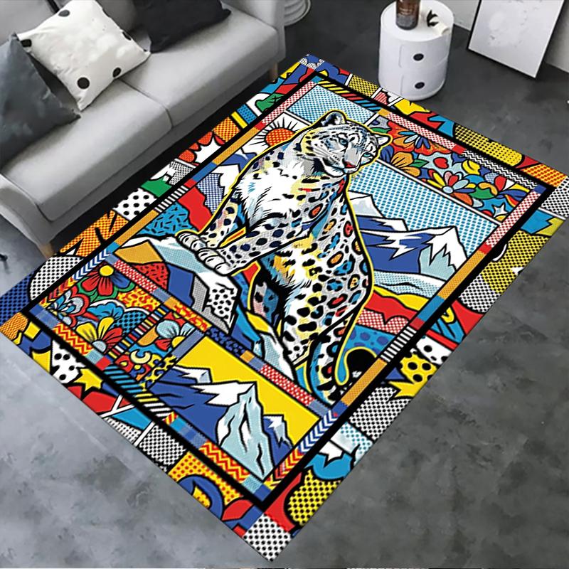 

2025 New Snow Leopard Animal Carpet Rug for Living Room Bedroom Home Sofa Decoration,Kids play Non-slip Floor Mat103 40x60cm( 15x23in )