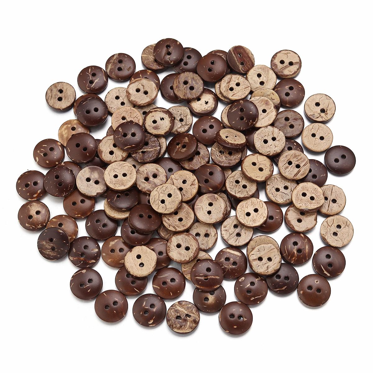 

10-100pcs/lot Natural Coconut Shell Buttons 2-Holes Round Wooden Button For Handmade Home Decoration DIY Garment Sewing Material