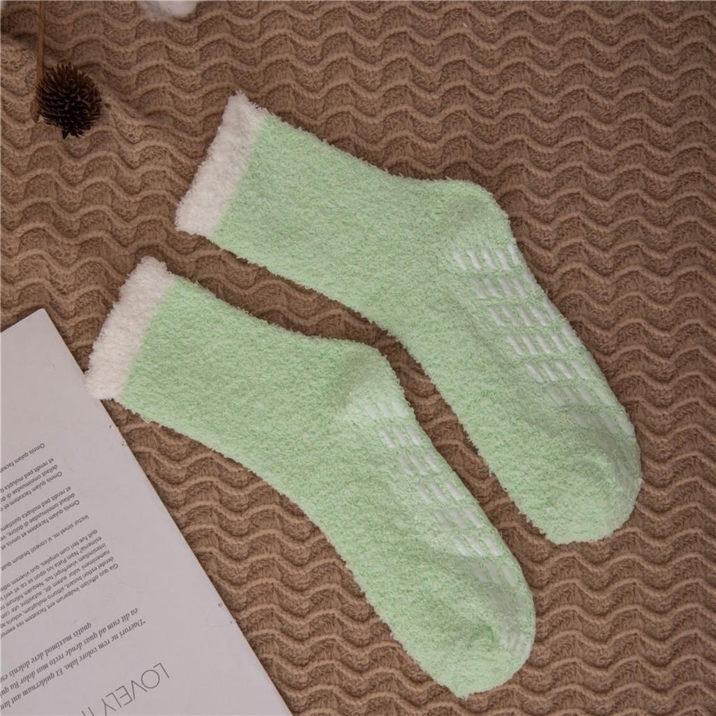 Foot Glue, Anti Slip Socks, No Shedding Hair, Coral Fleece Socks, Slipper Socks, Women's Socks, Middle Tube Socks