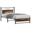 Bed Frame without Mattress Smoked Oak Finish 100x200 cm Wood Based Material