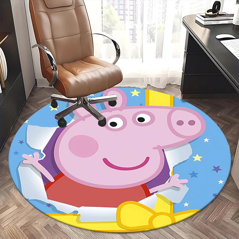Peppa Pig Chair mat Round Rug-Office carpet, Non-slip, Suitable for Living Rooms, Bedrooms decor.1205033a