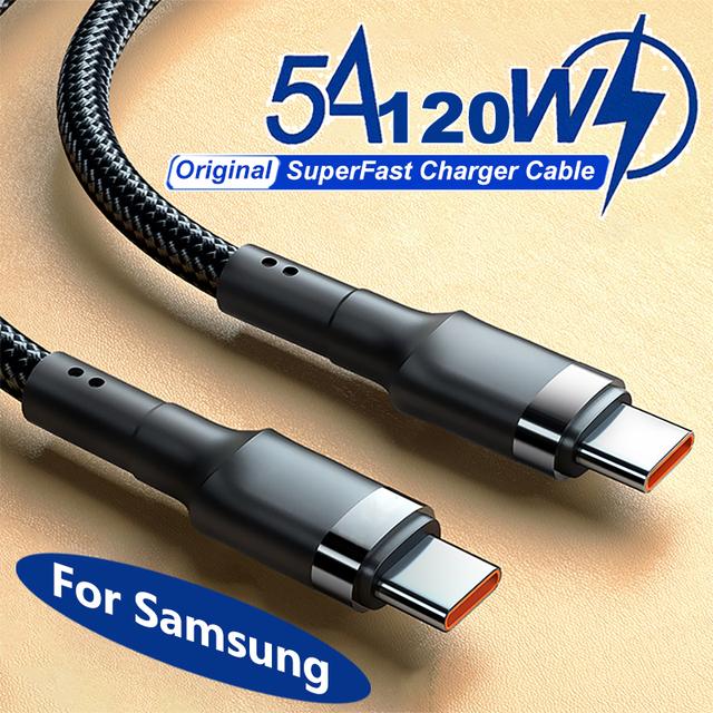 

PD 120 Вт Супер зарядка для Samsung S24 S23 Кабель USB C-USB Type C для iPhone 15 Plus Pro Max Xiaomi 11 4,0 Быстрое зарядное устройство 2MM