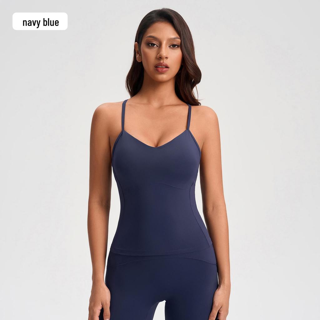 Débardeur Push-Up Sportif pour Femme Nude à Bretelles Fines avec Bonnets Rembourrés - Couche de Base Yoga & Fitness YG-1004