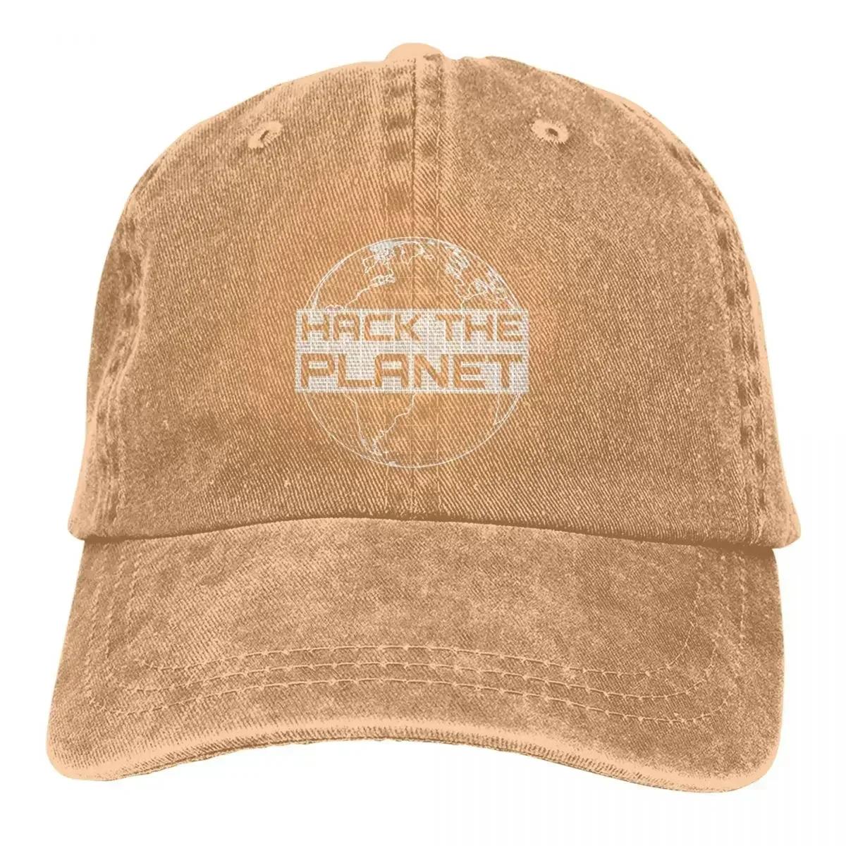 Hack The Planet Light Gray Globe Design For Computer Hackers Baseball Caps Peaked Cap Sun Shade Hats for Unisex Women One Size