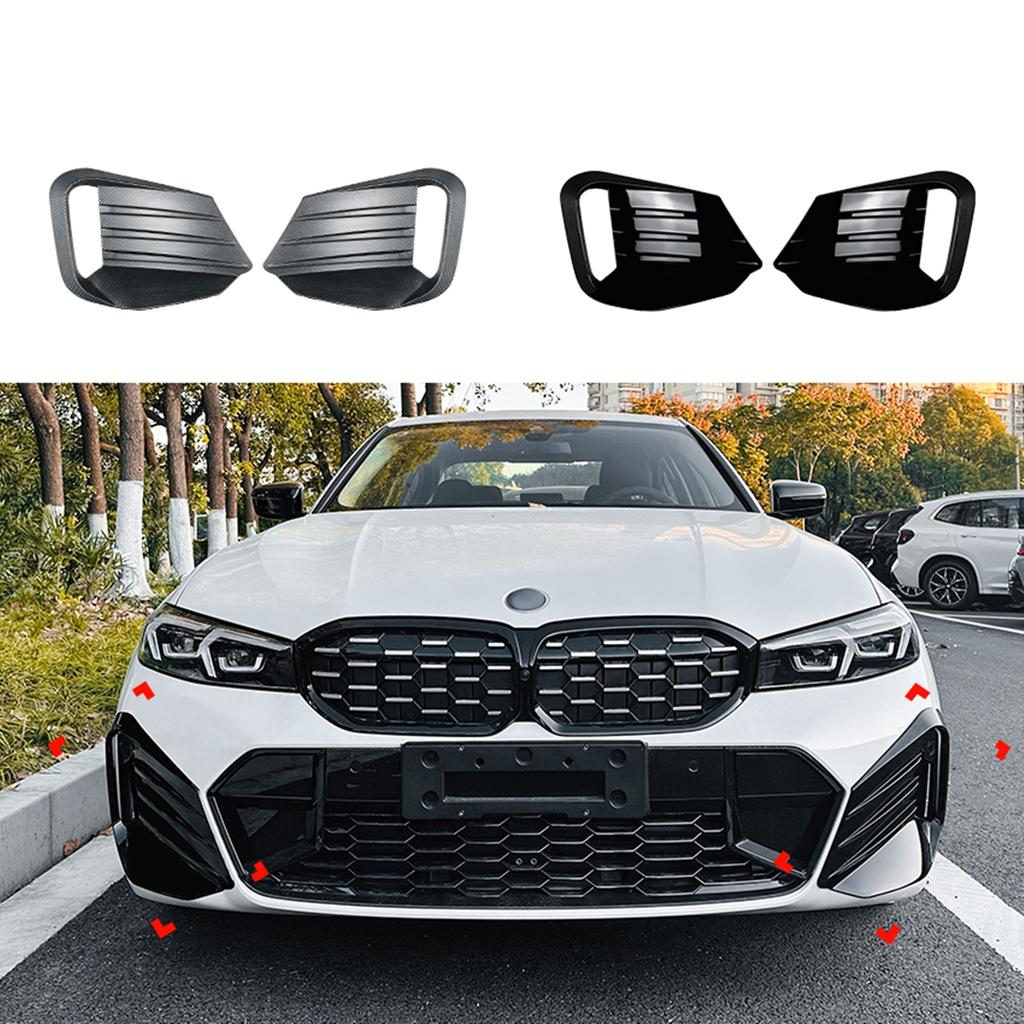 For BMW 3 Series G20 G21 LCI 320i 318i 325i 330i M Sport 2023-2024 Front Bumper Side Air Vent Spoiler Grill Fog Light Cover Trim