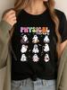 Ghost Physical Therapy Physical Therapist Halloween Groovy XS Graphic T Shirts Shirts For Woman Vintage