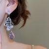 Orecchini Pendenti a Forma di Farfalla con Zirconi Stile Coreano Ago d'Argento: Orecchini Eleganti e di Alta Gamma per Donna.
