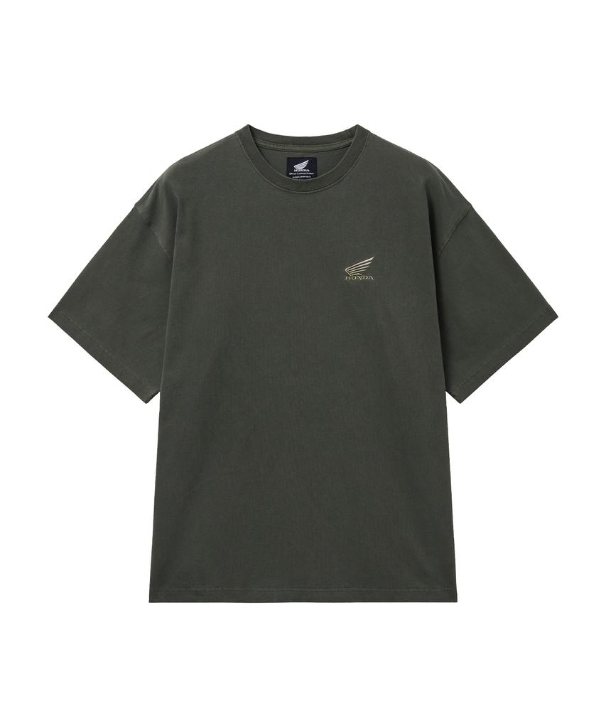 PHYPS MOTORCYCLE [2Pack] Original Wing Logo Pigment Short Sleeve Khaki & White