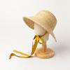 Spring and Summer New Children's Hand-woven Wide Brim Strap Straw Grass Loli Hat Outdoor Travel Sunshade Sun Protection Straw Hat