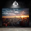 New York City Sunset View Leinwandgemälde an der Wand, Kunstposter und Drucke, Wandkunstbilder für Wohnzimmer, Heimdekoration, ohne Rahmen