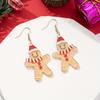 Christmas Gingerbread Man Earrings Glitter Acrylic Cartoon Santa Claus Earrings European and American Style Acrylic Earrings