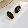 Resin Oval Studs Earrings for Women Geometric Fashion Jewelry Ear Accessories for Casual and Formal Occasions