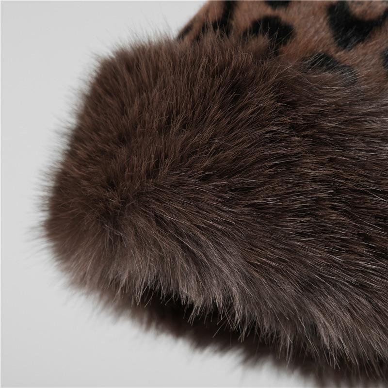 Retro Leopard Print Plush Bucket Hat Women's Autumn and Winter New Small Face Thickened Warm Ear Protection Mongolian Hat
