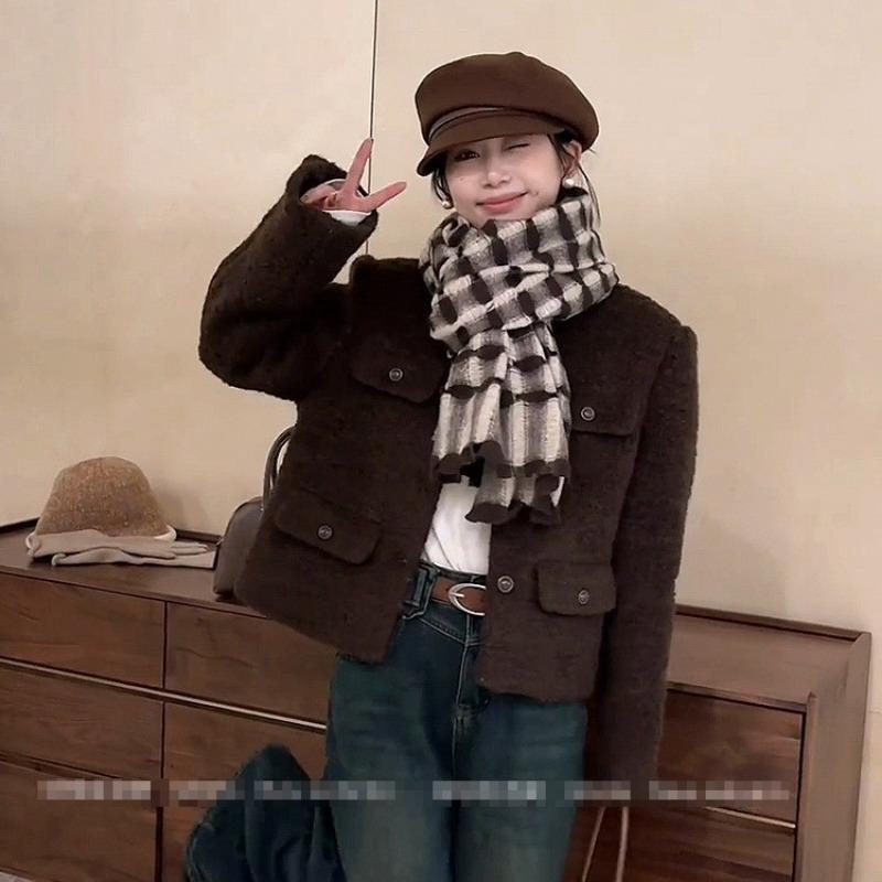 Autumn and winter Maillard hood Children's woolen cap Versatile octagonal hat Beret cloud Premium sense