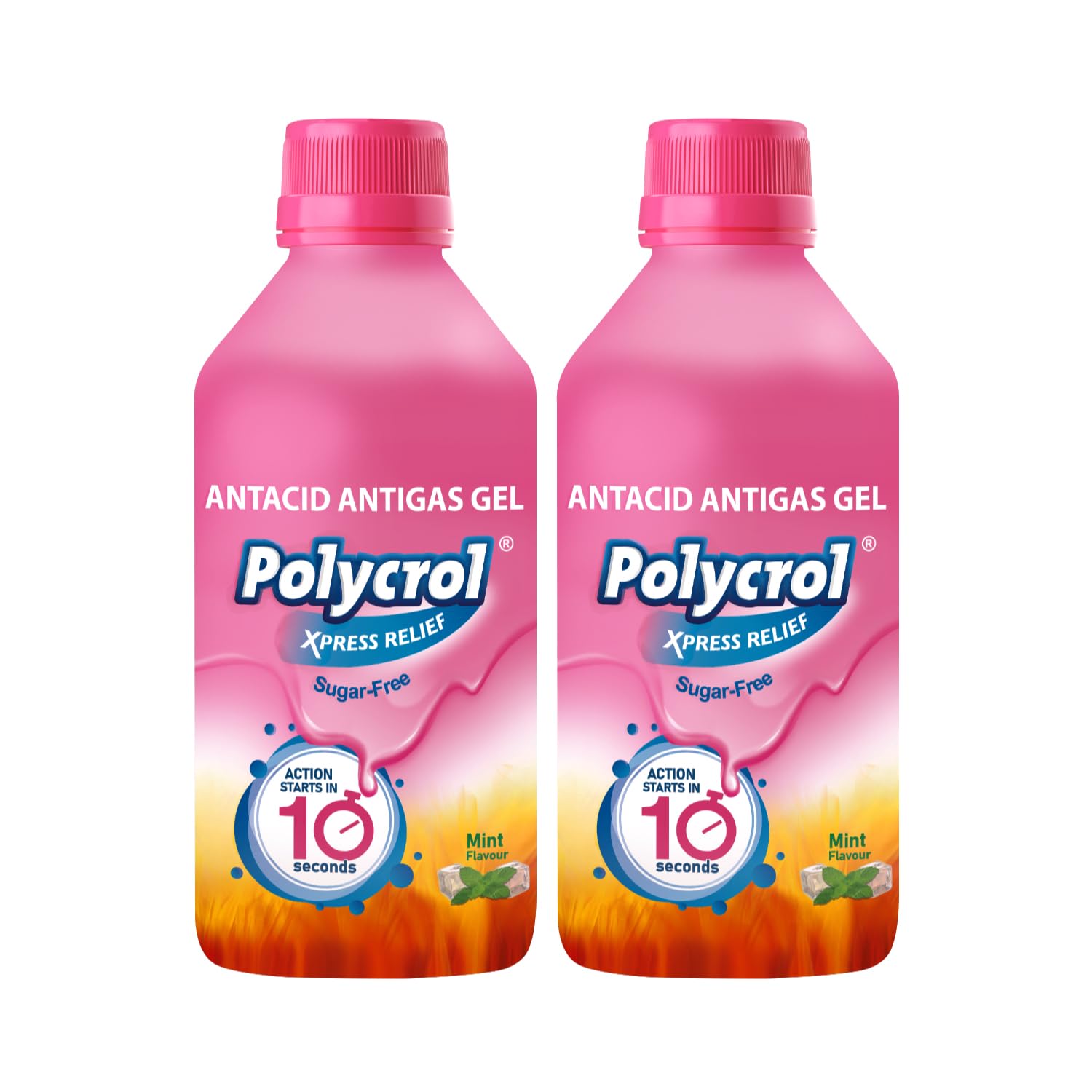 

Polycrol Xpress Relief Antacid Antigas Gel Sugar Free Mint 2 Pack 200 ml Fast Relief