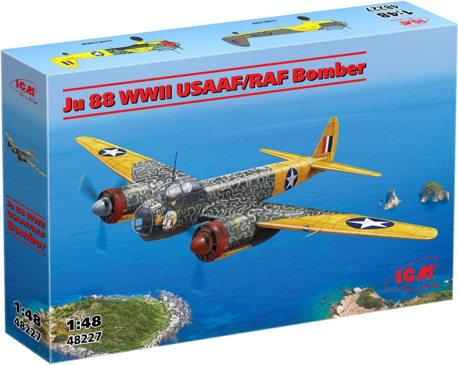 

ICM 1/48 WWII US/British Junkers Ju88 Bomber Plastic Model Kit 48227 (Airplane)