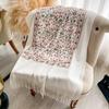 Pattern embroidery flower imitation cashmere scarf shawl ethnic style travel thickened warm cape cape long towel fringed woman