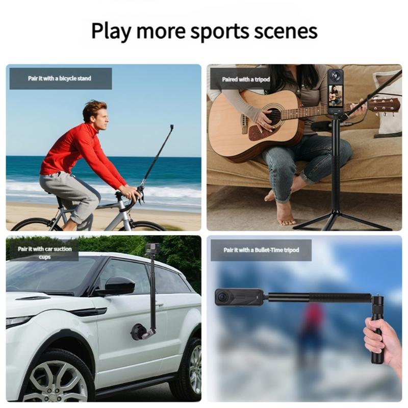 Aluminum Extendable Selfie Stick Rod For POCKET 3,X5 Action Cameras With AntiSlip Grip And Universal Compatibility