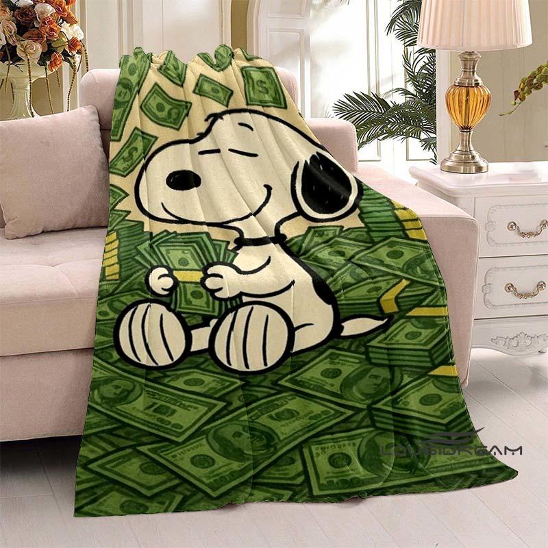 3D-Printed Classic Comic Theme Snoopy Fluffy Blanket Home Decor Collection: Sofa Throws & Shawls, Camping Blankets