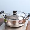 Hotpot Pot Stainless Steel Dual Handle Divided Multi-Function Stockpot Double Flavor Hotpot Cooker for Family Gathering