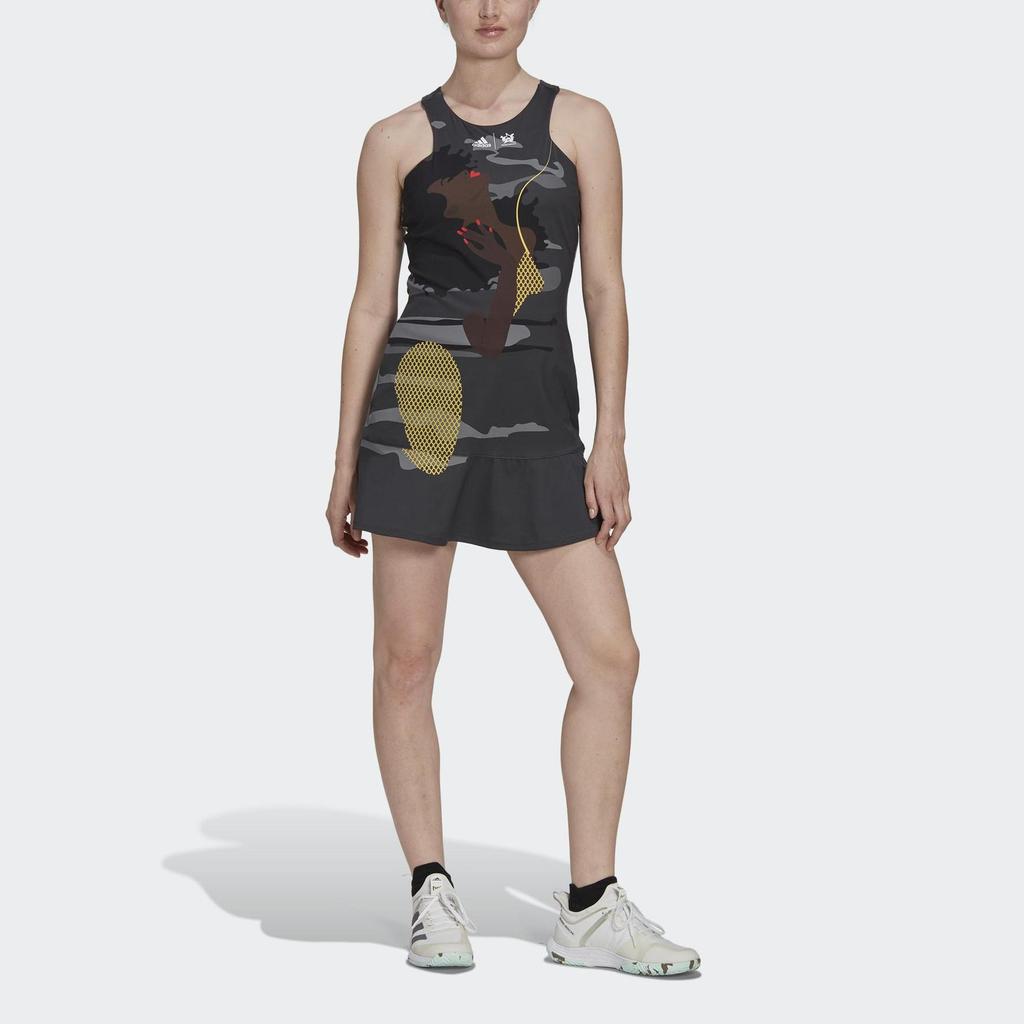 adidas Women's Graphic Print Sleeveless Dress Black HG3159