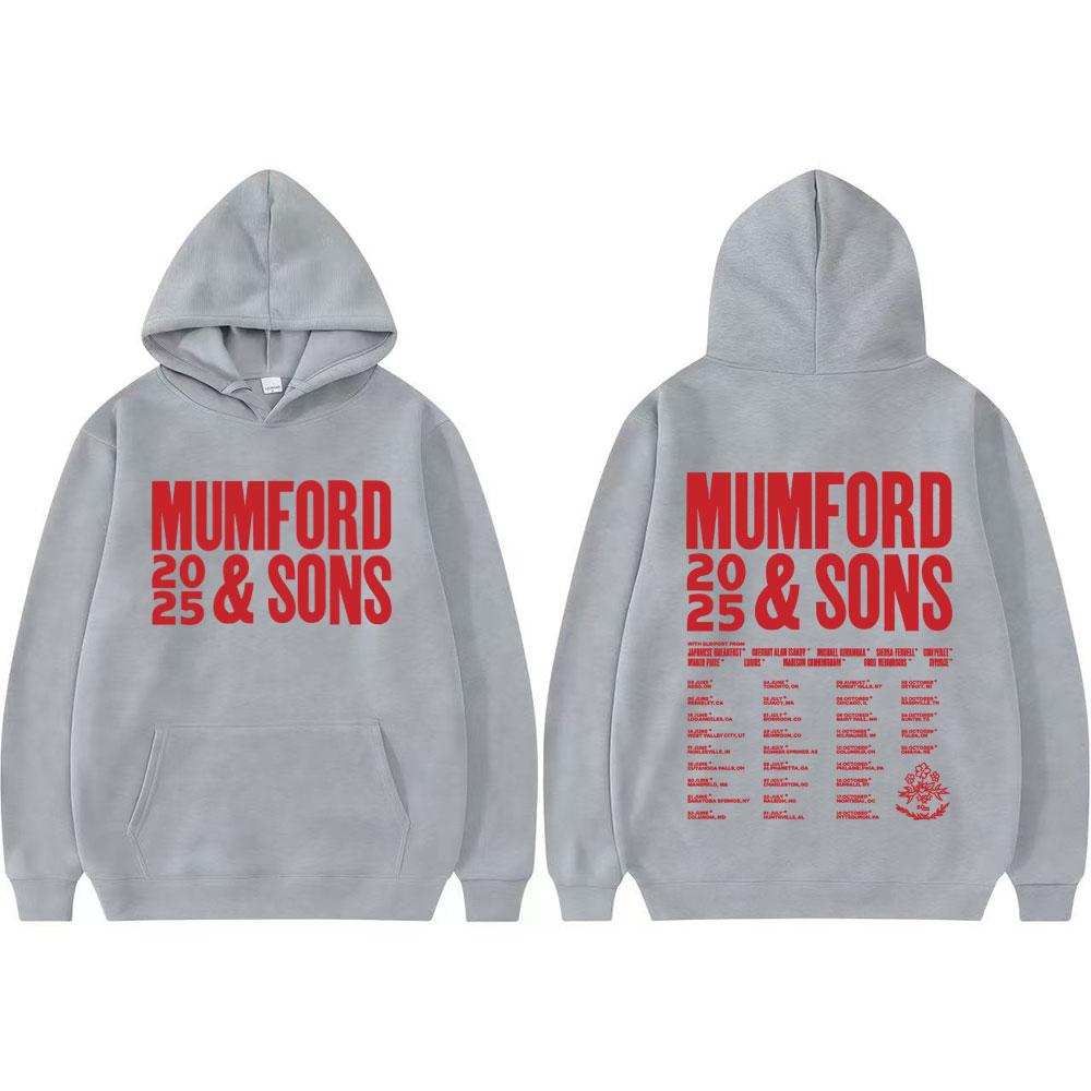 Mumford and Sons 2025 Tour Merch Hoodie Streetwear Herren Damen Harajuku Langarm Hoodies Lässiger Retro-Stil Komfort Sweatshirts