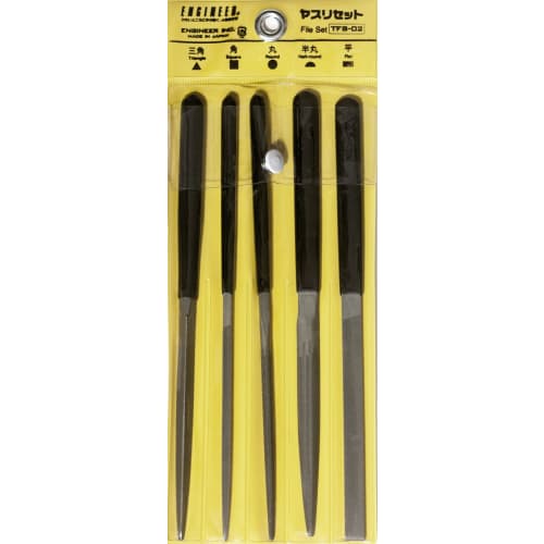 ENGINEER File Set, Medium Grit, 200mm Total Length, 5-Piece Set, TFS-02