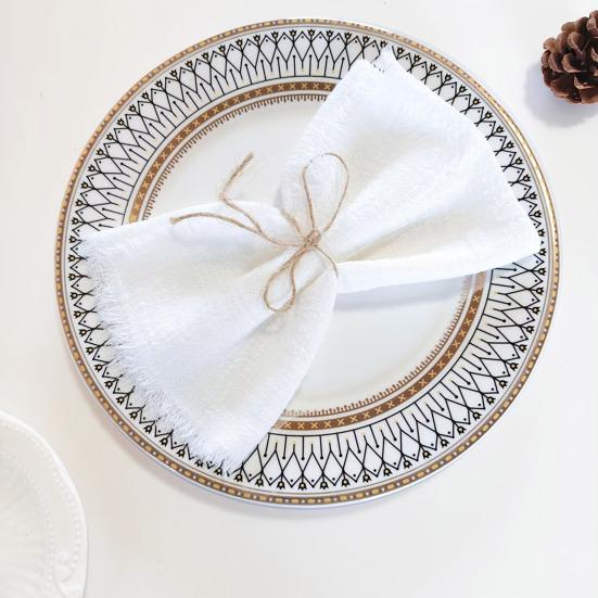 Nordic Fringed Cotton Napkin Tassel Dinner Napkins for Wedding Party Soft Absorbent Reusable Elegant Table Decor for Home Restaurant