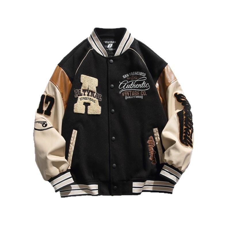 Men's Hip-Hop Embroidered Spring Jacket: Trendy Baseball Style