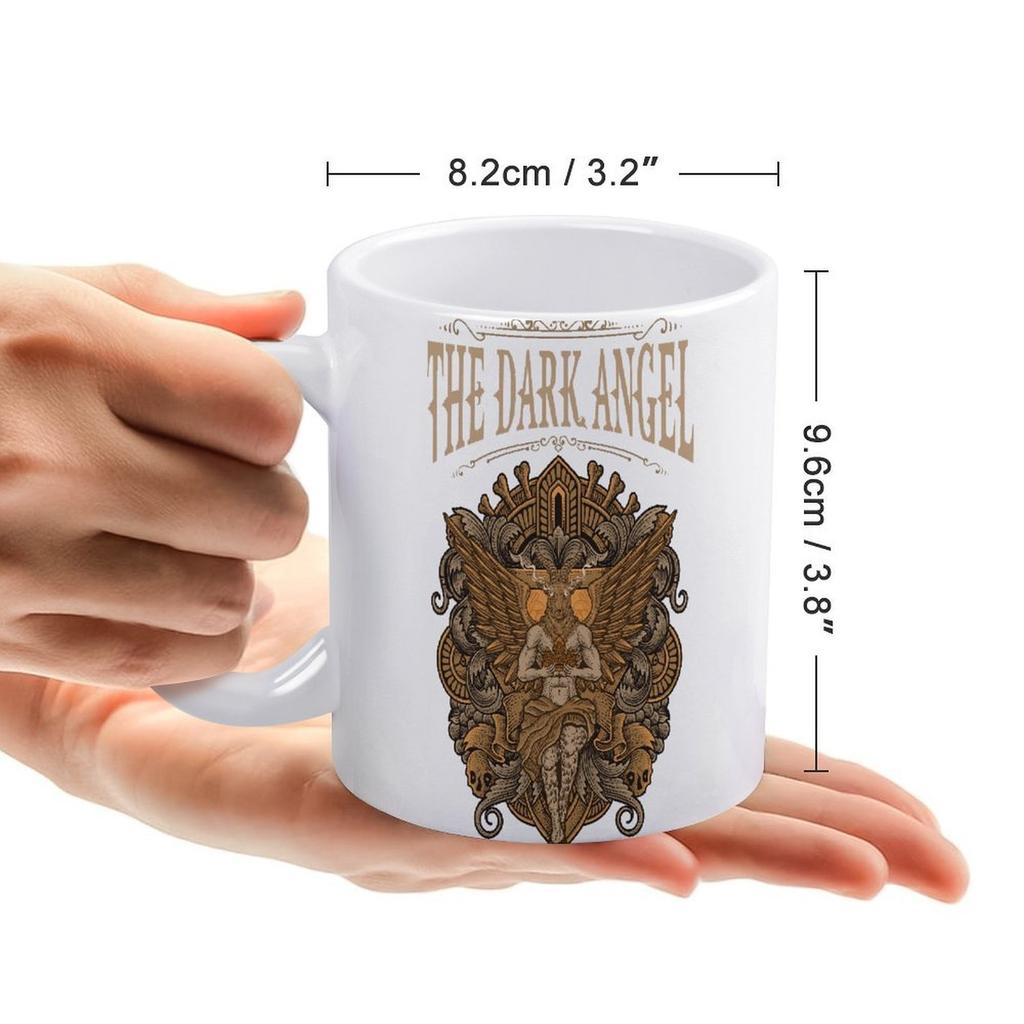 11oz White Ceramic Cup with Smooth Grip and Double-Sided Print, Heat-Resistant and Ideal for Daily Home or Office Use