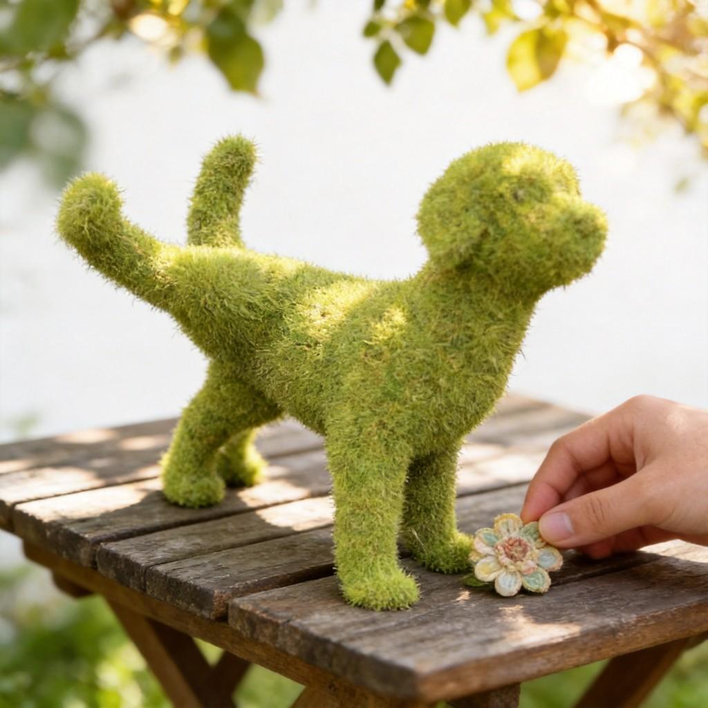Garden Resin Dog Figurine For Outdoor Patio And Balcony Decor