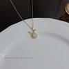 18K Gold Titanium Rhombus Clavicle Chain Necklace - Women’s Trendy Geometric Choker Pendant