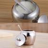 304 Stainless Steel Sugar Bowl Apple Shape Design Condiment Container Salt Box  Bar Cafe Hotel