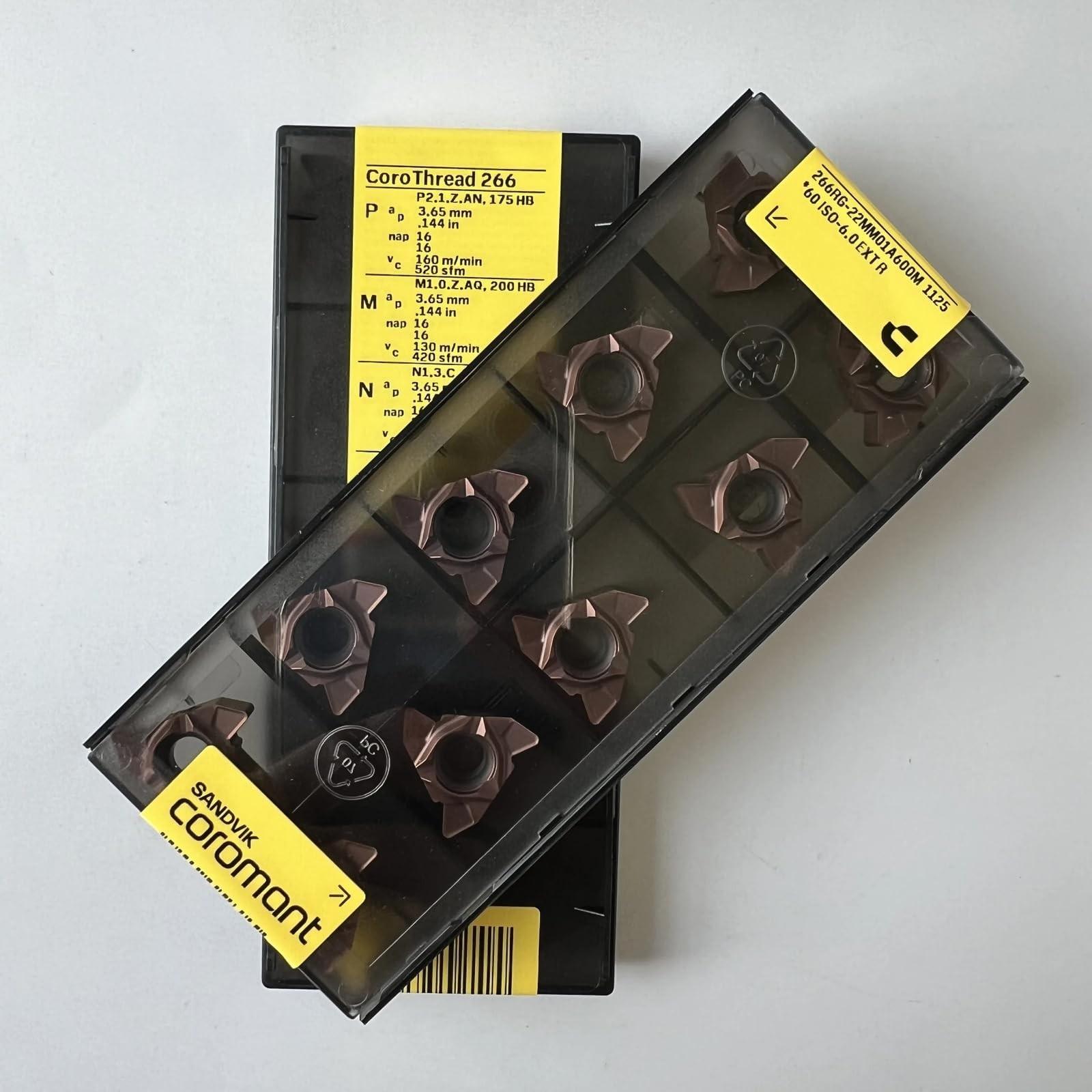 

Original Sandvik / 266RG-22MM01A600M 1125 / CNC lathe carbide blade 10 Pcs