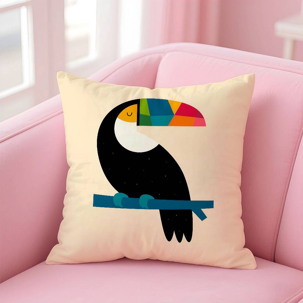 Simple Nordic Modern Anime Pillow Case Safe Custom Photo Pillow, Anti-fade Brushed Fleece Cushion, Maternal & Infant Safe.