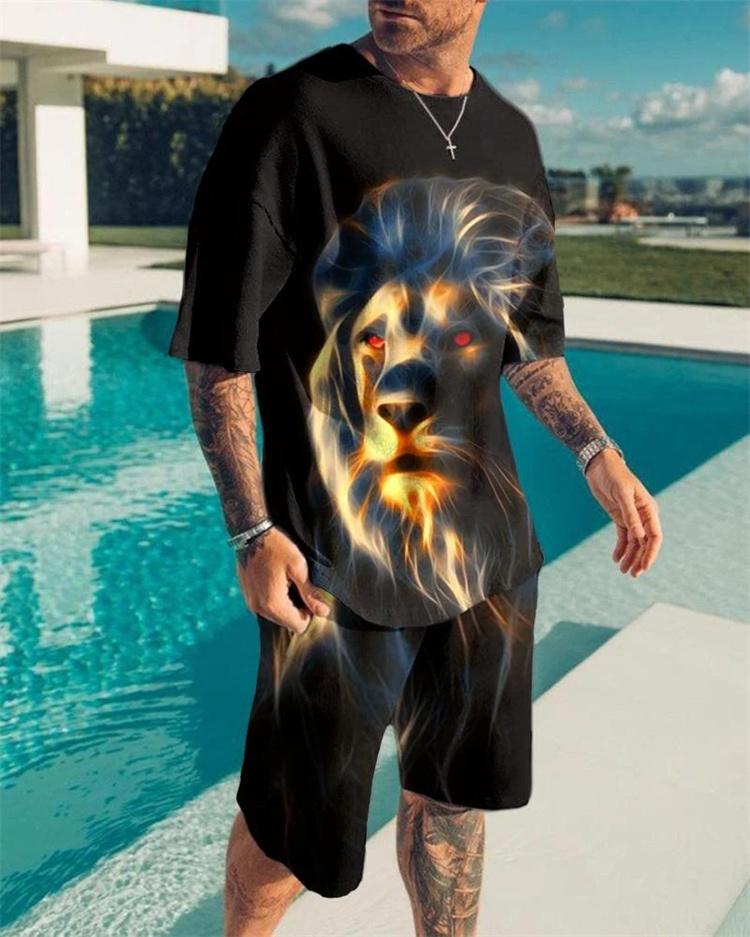 T-shirt Homme Impression 3D Ethnique Psychédélique - 95% Polyester - Manches Courtes - Tailles S à 6XL