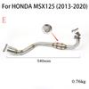 For HONDA MSX125 MSX125SF 2012-2020 Upgrade Motorcycle Exhaust Systems Header Front Link Tube Connect Middle Pipe