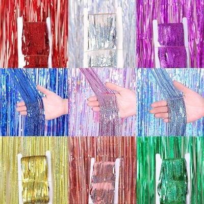 Streamers - Party Streamers  Foil Fringe Curtains For Birthday/Bachelorette/Bridal Shower/Wedding/Engagement Decorations