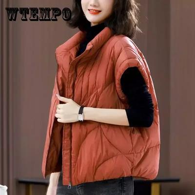 Women's Short Sleeve Padded Vest Loose Fall Winter Puffer Jacket Oversized Quilted Outwear Waistcoat Ladies Padded Gilet