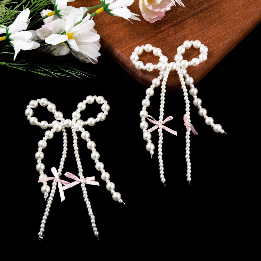 Korean Faux Pearl Bow Shoe & Bag Charm Accessories