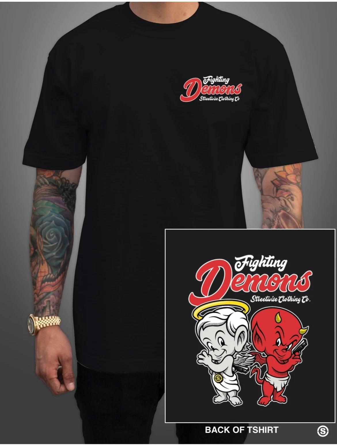 streetwise Inner Demons Graphic T-Shirt Black & Gray M-5XL XXXL