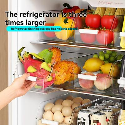1Pc/Transparent Rectangular Large-Capacity Food Storage Box Kitchen Refrigerator Organizer Storage Box