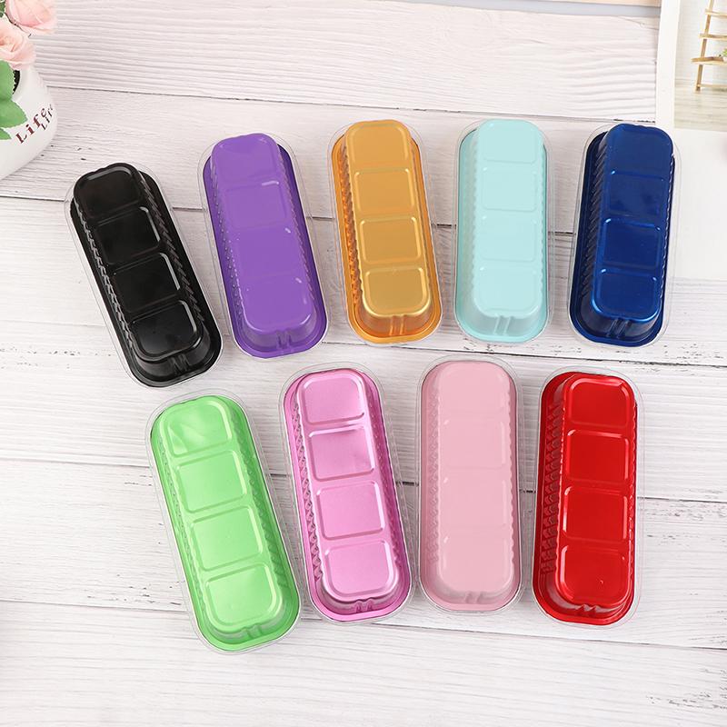 Home Kitchen Foil Cake Boxes Aluminum Foil Cup Cake Pans Golden/White/Blue/Pink/Red Covered Pudding Boxes 10PCS