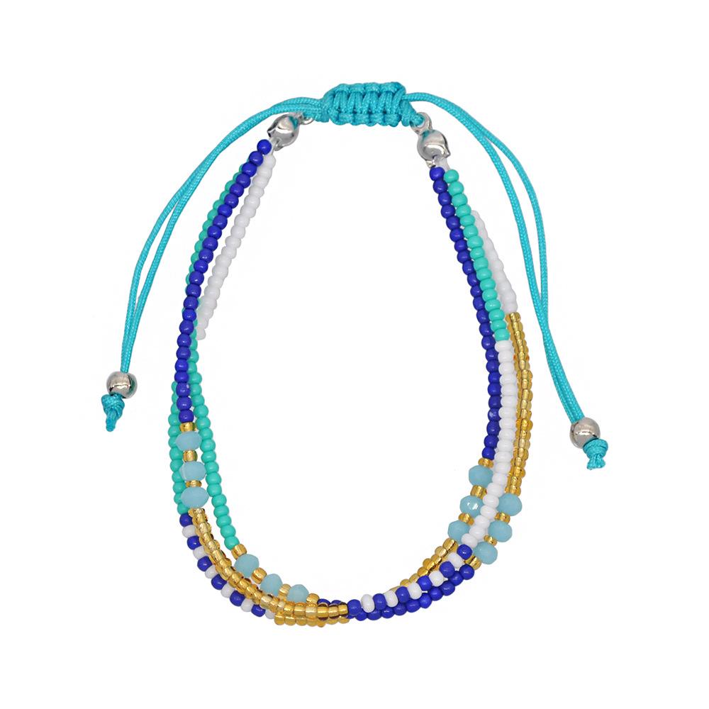 6 pezzi/set Braccialetti colorato vetro con perline elastici per