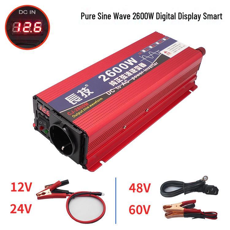 Multi-Voltage Pure Sine Wave Inverter for Vehicles and Home (12V/24V/48V/60V/72V to 110V/220V)