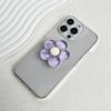 Transparent Resin Candy-Colored Flower Phone Holder Foldable Desktop Stand Cute Floral Retractable Grip for Mobile Devices 1pc
