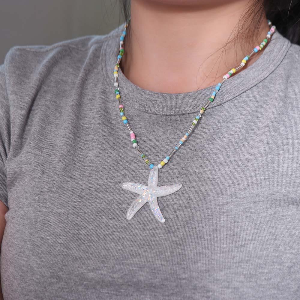 Beach Starfish Necklace Summer Woman Choker New Beads Necklace  Gift
